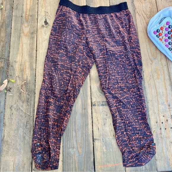 Anthropologie Hei Hei Kiri Kiri Printed Pull-On Pants Rust Grey Pockets Medium - Picture 4 of 7